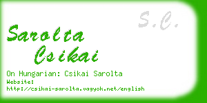 sarolta csikai business card